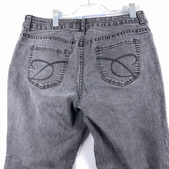 Chico's Platinum Denim Bootcut Jeans Womens Size 2 Regular Mid Rise Black - Picture 4 of 12